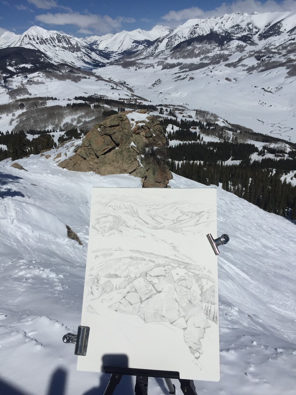 plein-air drawing in Crested Butte, CO, 2017, by Jonathan Machen